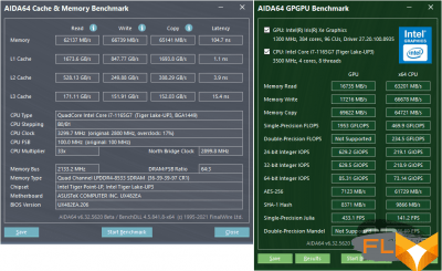  AIDA64 Extreme Memory and GPGPU Test (Balanced) 