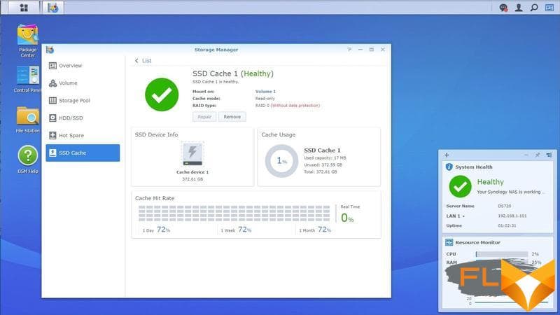 Synology DS720+ interface